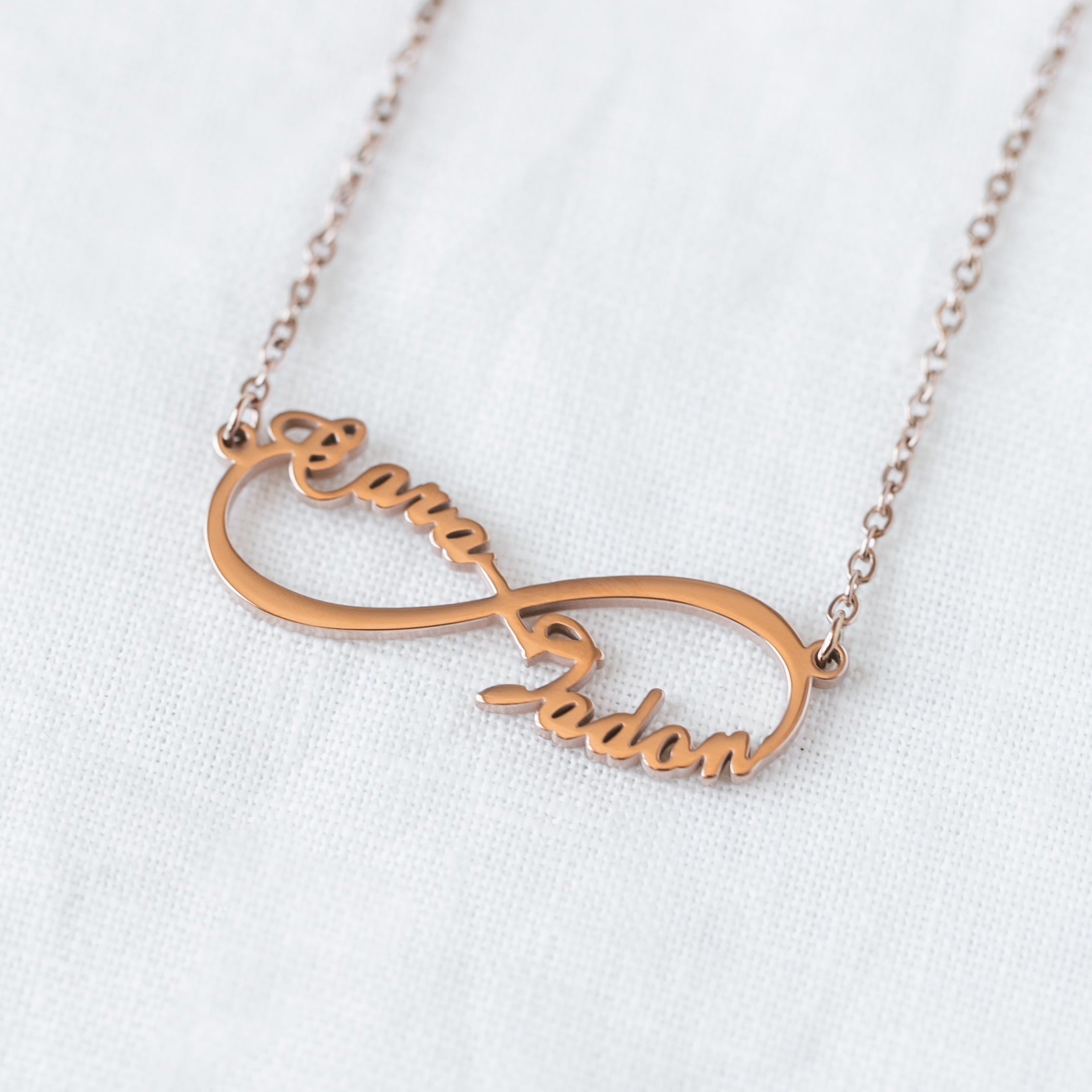 Custom Infinite Name Necklace in 18K Gold Plating