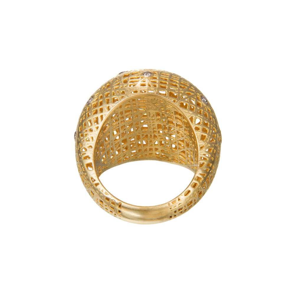 18K GOLD DIAMOND LACE DOME RING – Yossi Harari