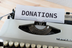 Donations written by a typewriter