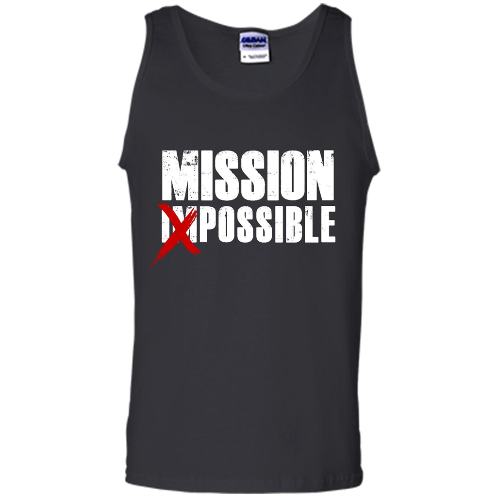 Mission Possible Funny Not Impossible - Canvas Unisex Tank Shirts