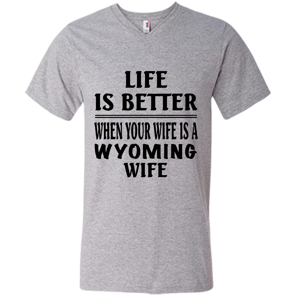 Life Is Better When Your Wife Is A Wing Wife - Canvas Unisex Shirt