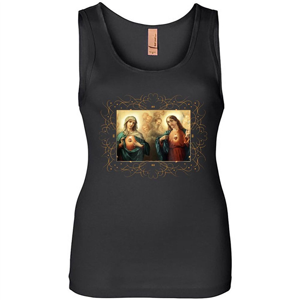 Sacred Heart Of Jesus Picture Immaculate Heart Of Mary - Tank Shirts