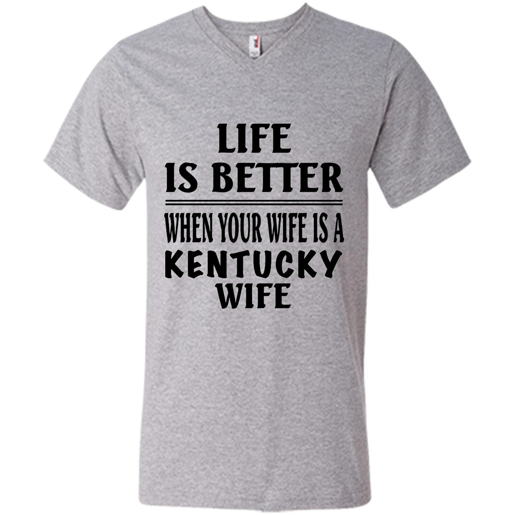 Life Is Better When Your Wife Is A Kentucky Wife - Canvas Unisex Shirt
