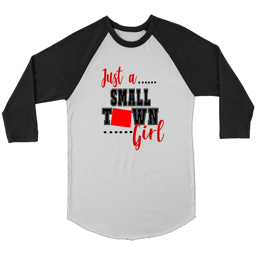 Just A Town Wing Girl - Canvas 3/4 Raglan Shirt