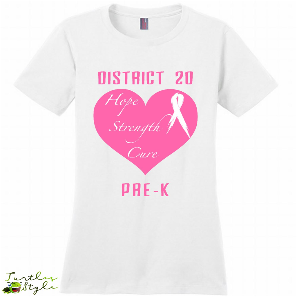 Breast Cancer Pre-k D20, Hope Strength Cure - District Made Shirt