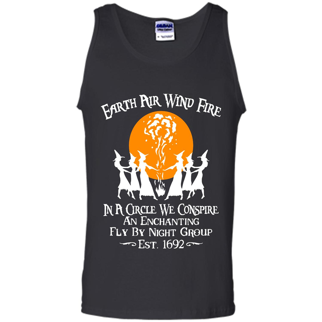 The Black Hat Sisterhood An Enchanting Fly By Night Group Est 1692, Earth Air Wind Fire In A Circle We Conspire A - Canvas Unisex Tank Shirts