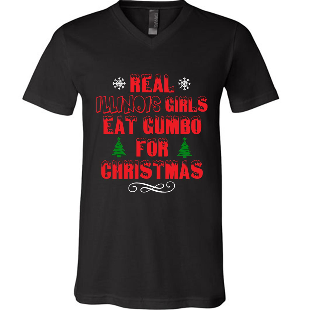 Real Illinois Girls Eat Gumbo For Christmas - Canvas Unisex Shirt