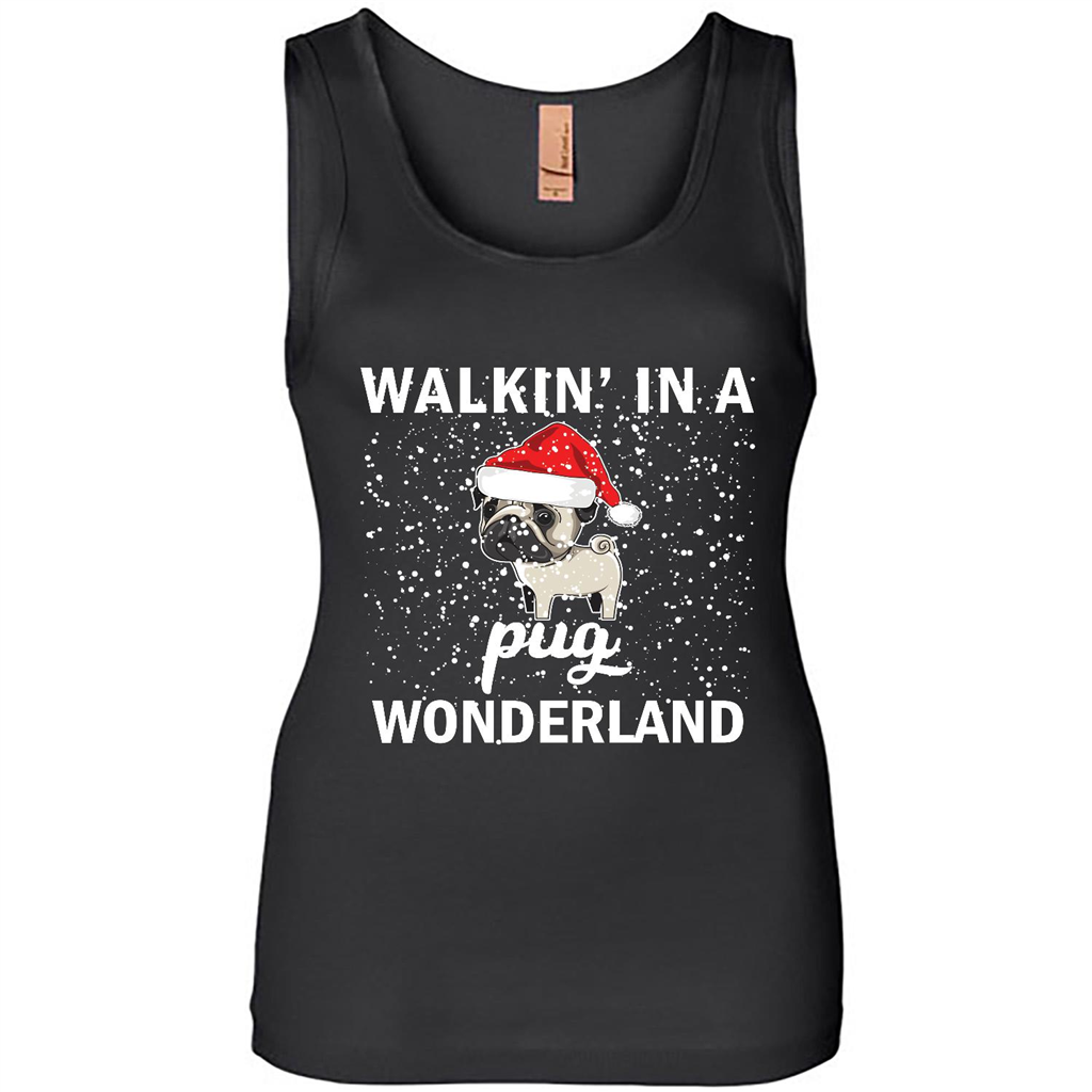 Walking In A Pug Wonderland, Christmas Gift, Xmas, Dog Lover - Tank Shirts