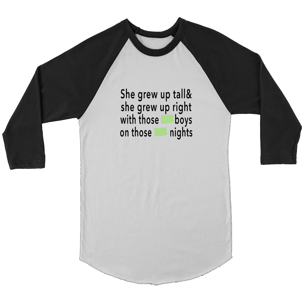 She Grew Up On Those Pennsylvania Nights - Canvas 3/4 Raglan Shirt