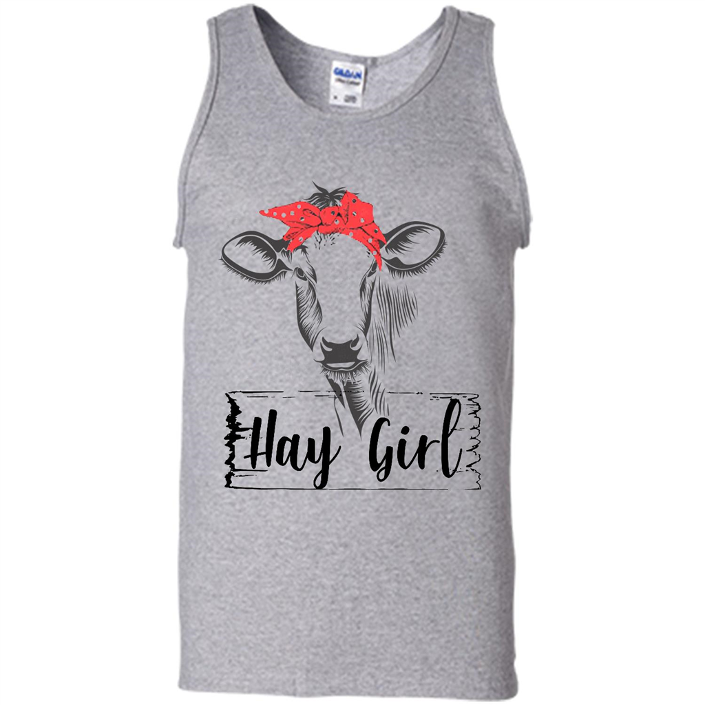 Hay Girl Heifer Cow Lover - Canvas Unisex Tank Shirts