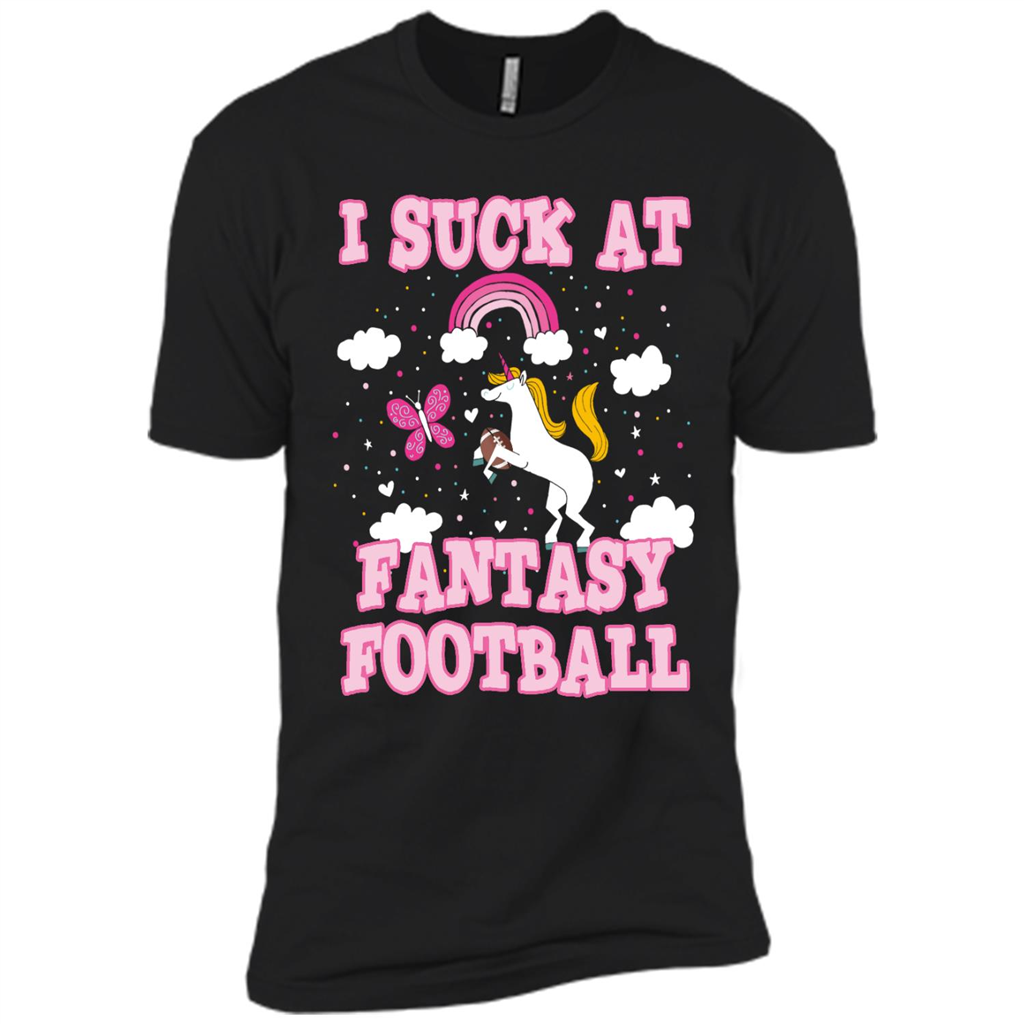 I Suck At Fantasy Football Unicorn Rainbow Loser - Canvas Unisex Usa Shirt