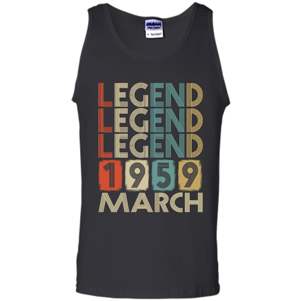 Birthday Gift, Legend Born March 1959 - Canvas Unisex Tank Shirts