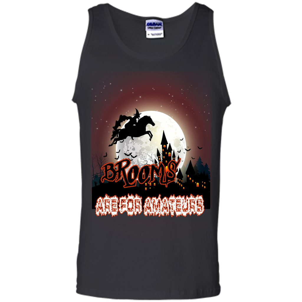 Brooms Are For Amateurs - Witch - Horse Lovers - Halloween A - Canvas Unisex Tank Shirts
