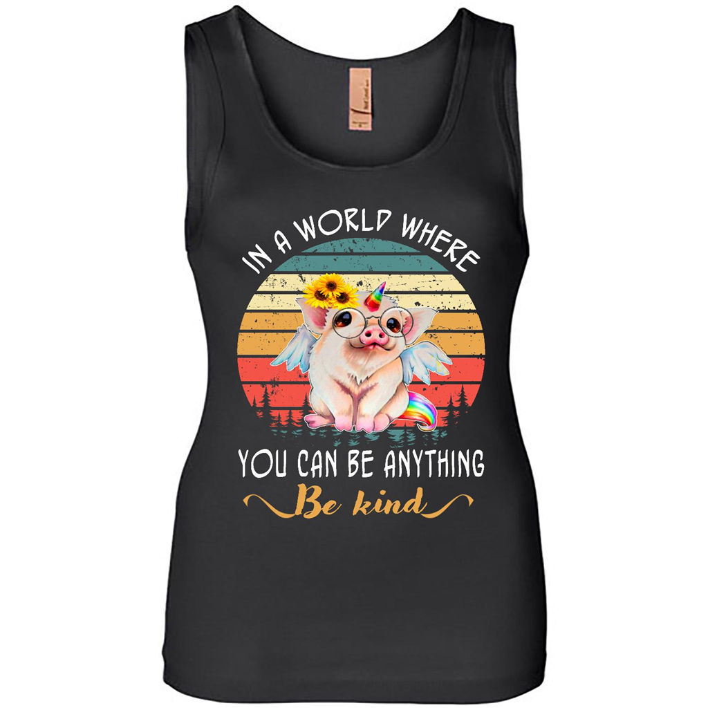 Big Unicorn, Bigicorn In A World Where You Can Be Anything Be Kind, Sunflower - Tank Shirts