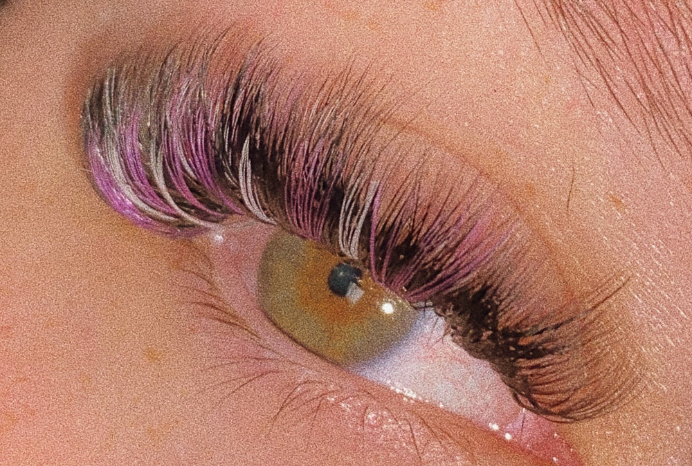 wispy colored lash extensions