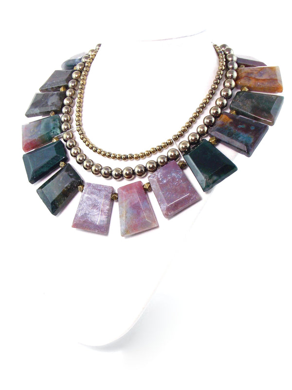 Crystal Multi Color Bib Statement Necklace Earrings Set – DazzledByJewels