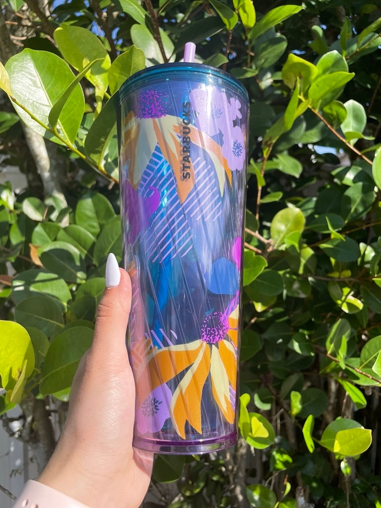 Starbucks Summer 2022 Tropical Orange Floral Cold Cup Summer Collection  Limited Edition New Cup Release Starbucks Venti Tumbler 