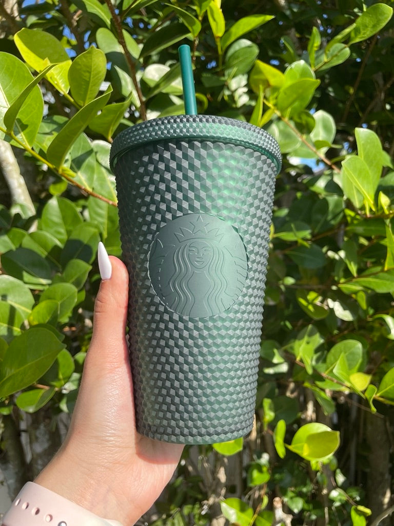 Starbucks Soft Touch Bling Gradient Studded Tumbler 24 Oz Black Gray Yellow  Green Purple Pink Green Powder Ziqing Inspired by You.