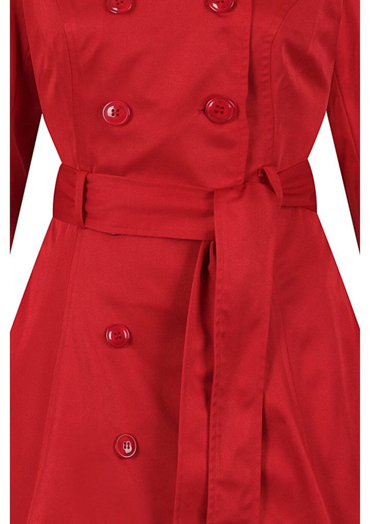 natuurlijk Schandalig plaag Collectif Korrina 50's Swing Trenchcoat Jas Rood – Succubus.nl