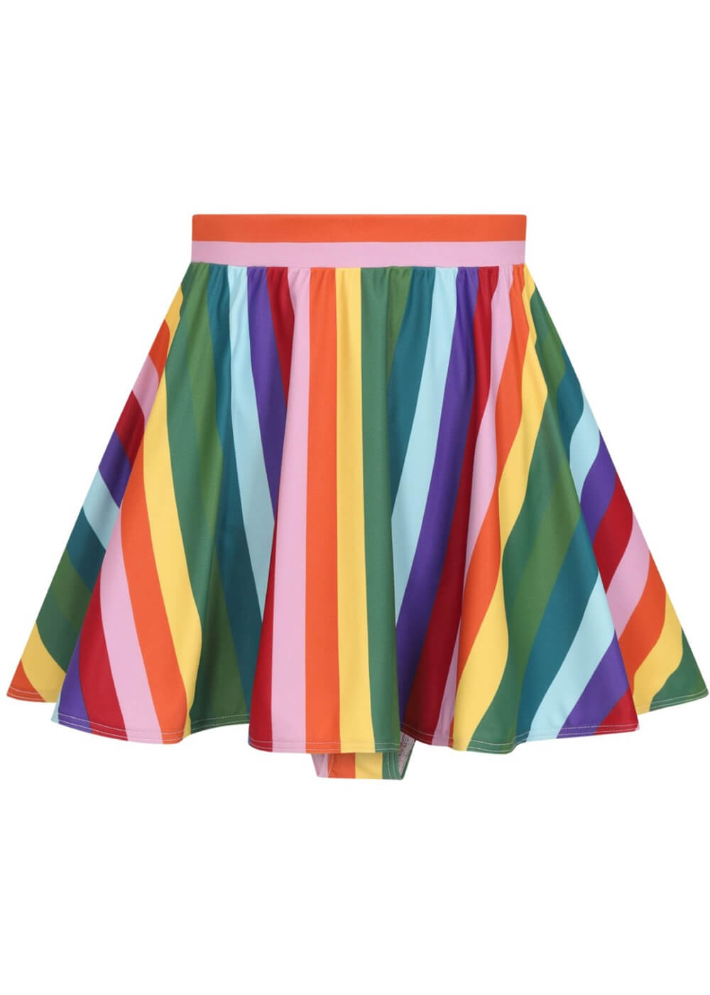 Collectif Rainbow Stripes 60's Rokje met Broekje – Succubus.nl