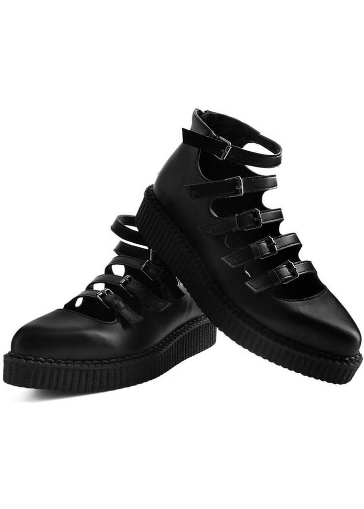 optie kans shampoo T.U.K Strappy Ballet Pointed Creepers Zwart – Succubus.nl