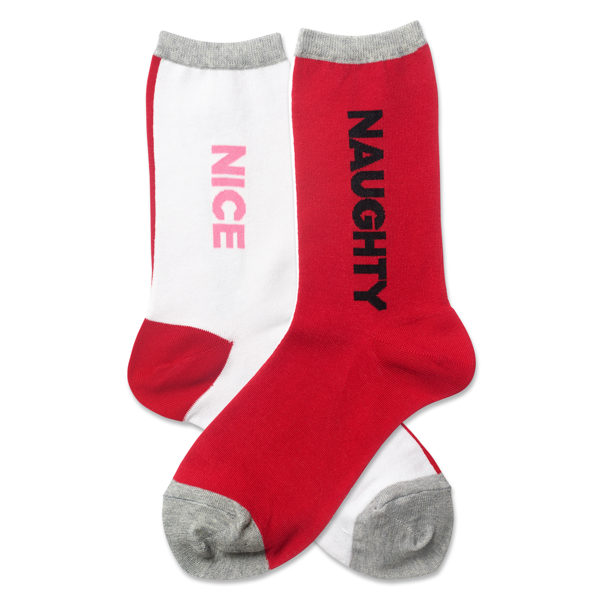 Women's Naughty And Nice Crew Socks 