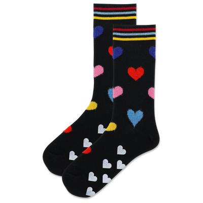 Valentine's Day Heart Print Fuzzy Crew Socks