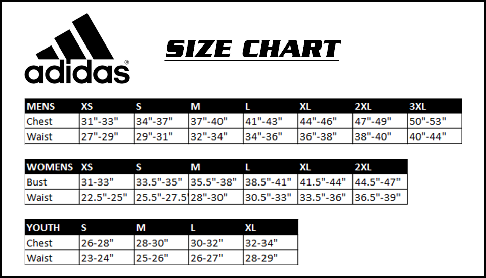 Adidas Size Chart Cm