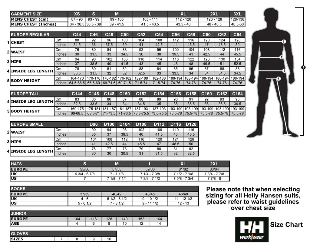 Helly Hansen Size Guide – Activewear Brands
