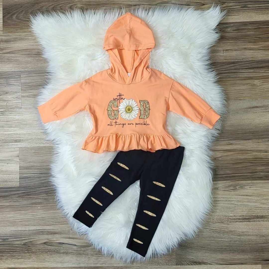 With God All Things Are Possible Hooded Top & Legging Set
