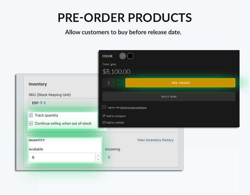 Pre-order product