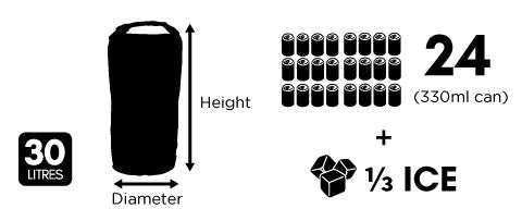 Dry Ice Cooler Bag 30 Litres Size Guide Chart