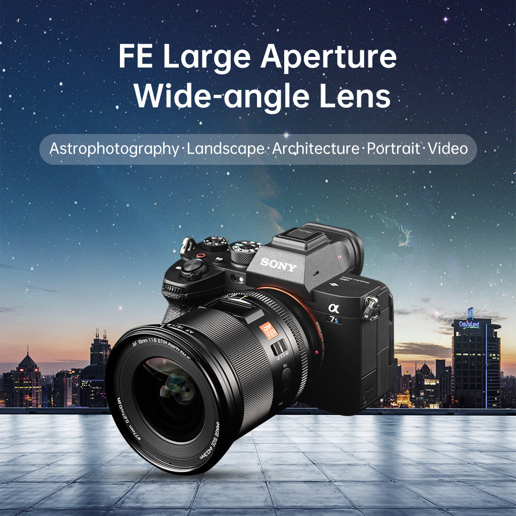  Viltrox 16mm F1.8 Pro Level Wide Angle Autofocus Lens with LCD  Screen, Compatible with Full-Frame Sony E-Mount Mirrorless Cameras Alpha a7  a7II a7III a7R a7RII a7RIII a7RIV a7S a7SII a9
