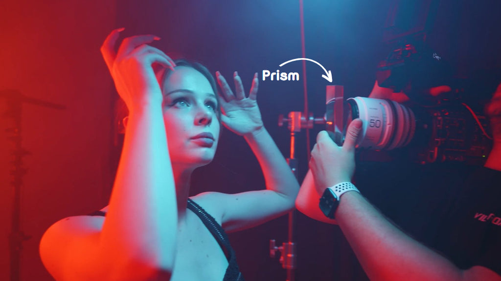 Use of a prism in front of the lens