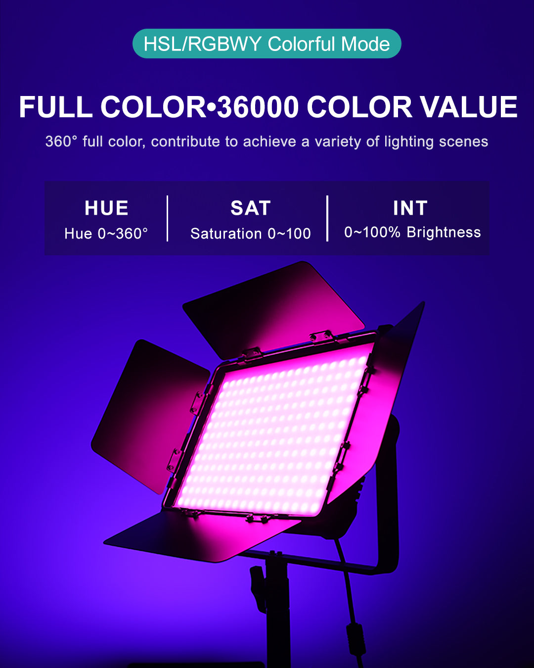 Weeylite WP35 Full Color RGB LED Panel with 2800K~6800K Bi-color 