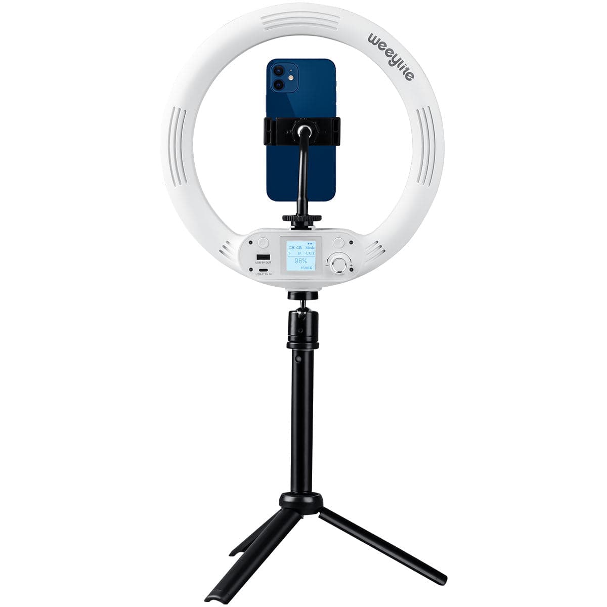 6'' Powerful Tricolor Dimming Laptop Ring Light for Video Conference