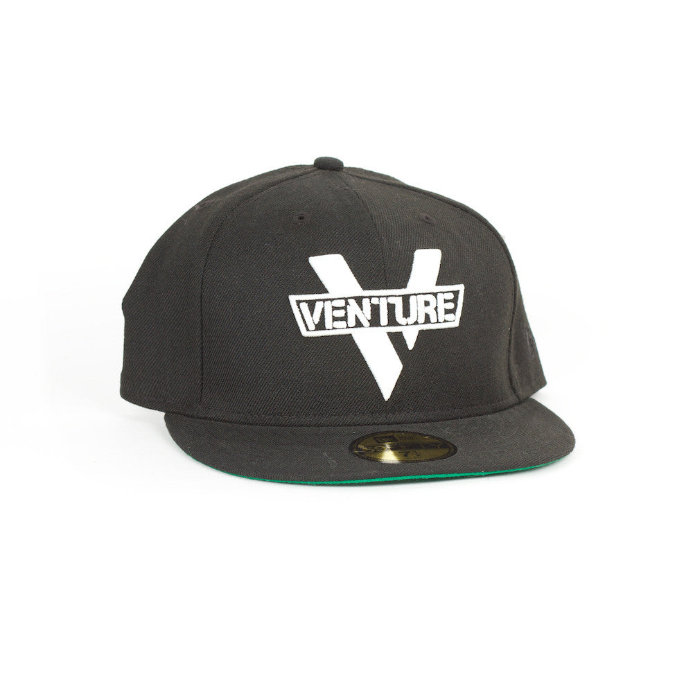 V Logo Black New Era Cap Stoked Boardshop