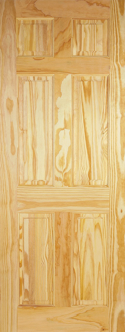 6 Panel clear pine internal door.
