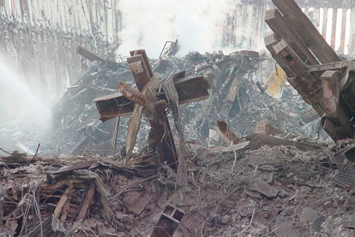 cross in 9/11 rubble