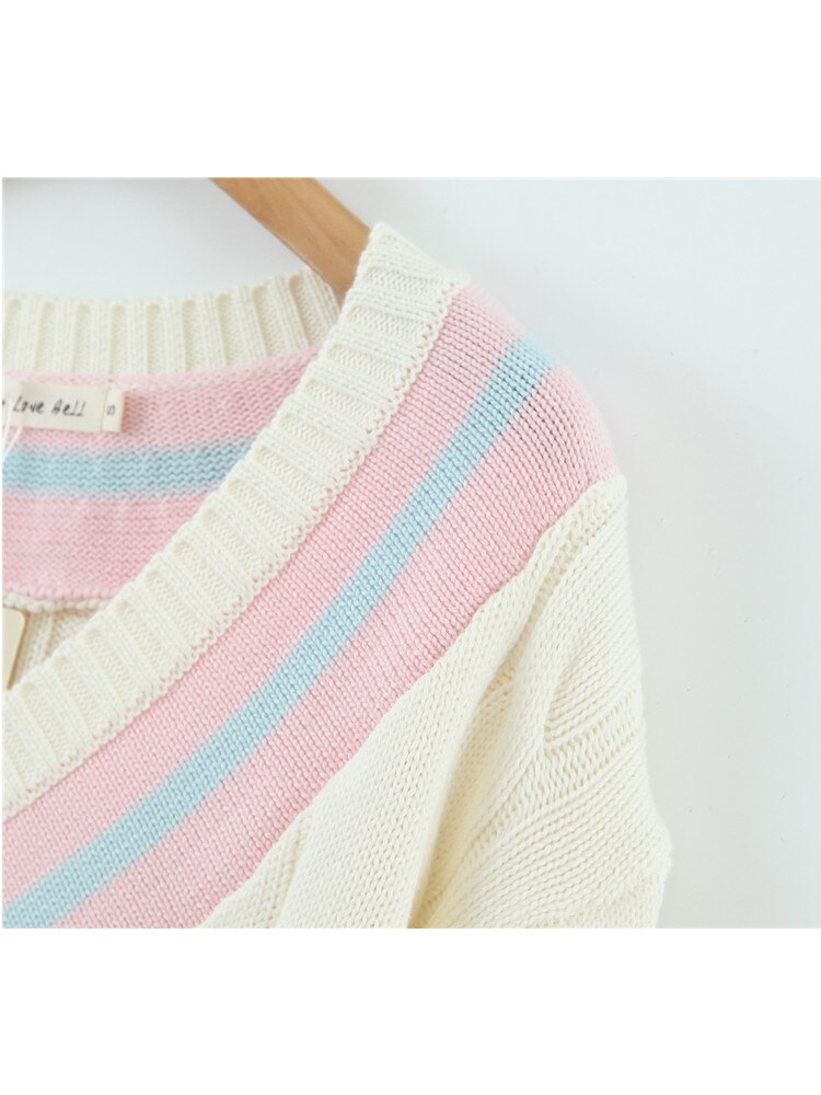 Study Date //White Knit Sweater