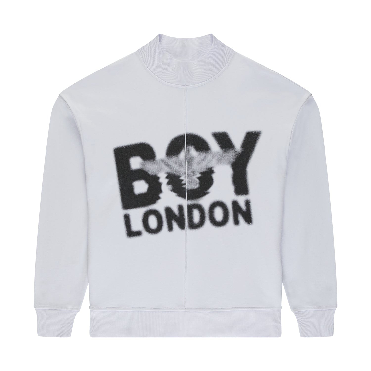 Image of BLURRED SEAM SWEATSHIRT - WHITE/BLACK