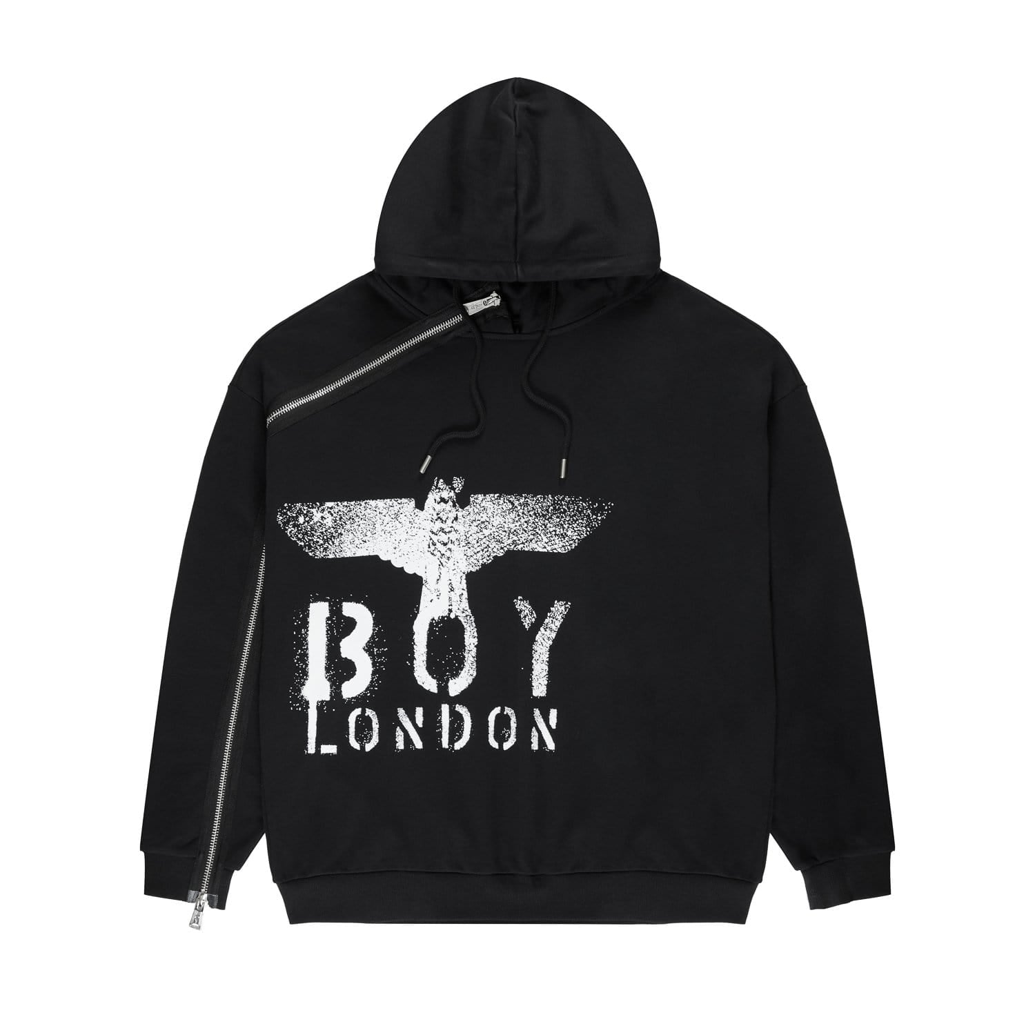 Image of BOY BRAY ZIP THRU HOOD - BLACK