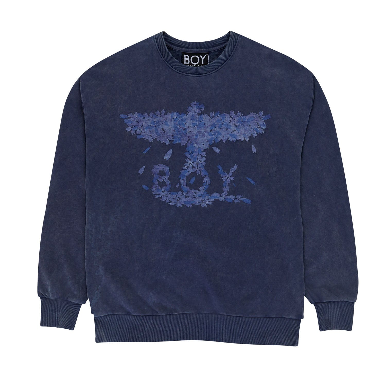 Image of BOY EAGLE BLOSSOM SWEAT - WASHED NAVY