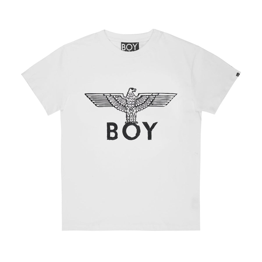  BOY EAGLE SCRIBBLE TEE - WHITE/BLACK 