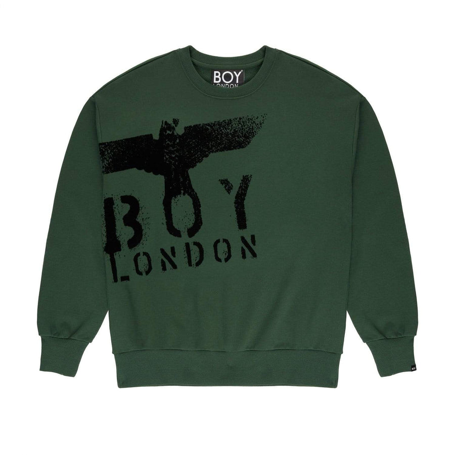  BOY PAINT EAGLE SWEAT - FOREST GREEN 