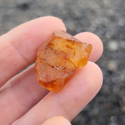 Orange Translucent Carnelian Beach Agate Rock