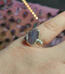 Raw Lavender Oregon Holley Blue Agate Ring in Sterling Silver Size 6