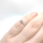Raw Purple Sapphire Crystal Stacking Ring in Sterling Silver Sz 5