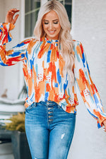 WBS Paint Print Ruffle Collar Flounce Sleeve Top-Shipping Delay 01/17/2023 - 01/25/2023-[option4]-[option5]-[option6]-Womens-USA-Clothing-Boutique-Shop-Online-Clothes Minded