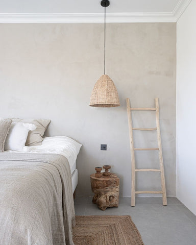 Wooden ladders are perfect to hang clothes or towels 